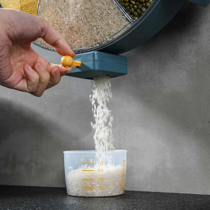 Grain Dispenser Compartments Dry Food Dispenser Rotating Cereal