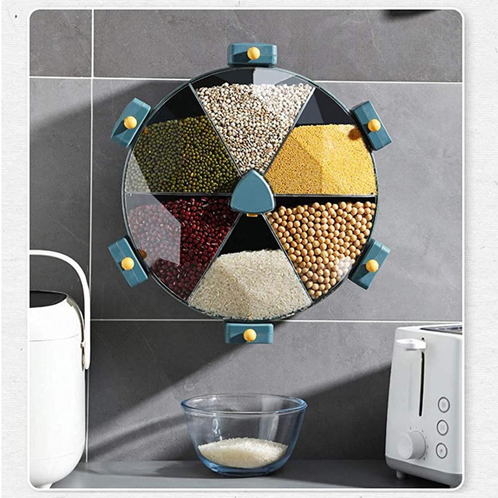 Grain Dispenser Compartments Dry Food Dispenser Rotating Cereal